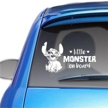 Σήμα Stitch Baby on Board, Little Monster on Board με Αυτοκόλλητο
